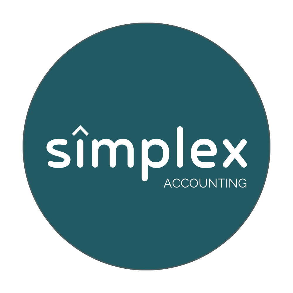 Explore the striking blue logo of Simplex Accounting. This round logo showcases a modern design, capturing a sense of reliability and innovation.
